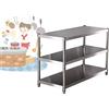 Generic Scaffalatura a 3 ripiani in acciaio inox resistente, per cucina e ufficio, impermeabile, con tavolo da lavoro, di grado commerciale (argento, 70 x 30 x 80 cm)