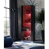 Komodee Vetrina Tivoli A2 Nero 55x159x35 cm | Vetrina Armadio Tivoli, Nero/Nero, Larghezza 55 cm x Altezza 159 cm x Profondità 35 cm, LED RGB , 3 ripiani in vetro
