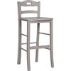 Liberoshopping Sgabello snack in legno massello con schienale altezza 67 cm (Laccato Tortora)