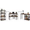 KOMBO - Scaffale Industrial 4 Ripiani in Acciaio e MDF Effetto Legno - Libreria Modulare e Portaoggetti 400 kg, Struttura Robusta per Garage, Ufficio e Casa, 75x30x150 cm