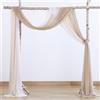 FANSU Tenda per Arco Matrimonio, Set di 3 Pezzi Tessuto Chiffon per Drappeggio per Arco Nuziale Drappeggio Arco Nuziale Mantovana da Matrimonio (2.4x19.6ft/75x600cm,Colore Champagne)