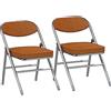 Rcynview Set di 2 Sedie Pieghevoli Salvaspazio in Velluto, Portata 100kg, Arancione