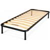 PALUPLUS Rete Ortopedica per Letto Singolo, Struttura in Metallo con Doghe in Legno, Piedini Smontabili con Gommini Antiscivolo, Portata 100 kg, Made in Italy -F -17 (80x190 cm)