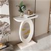 TUPAFJU Moderno tavolo consolle in marmo con struttura in metallo, piccolo tavolo da divano stretto, tavolino da soggiorno, per corridoio, ingresso, ingresso(White-1,60cm/23.6in)