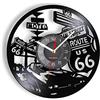 AVJERA Orologio da Parete Decorativo della Route 66 Americana, Strada Madre degli Stati Uniti, Orologio da Parete dal Design Vintage, con Dischi in Vinile intagliati, opere d'Arte Musicali