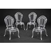 Biscottini Set 4 Sedie in Policarbonato Trasparente - Sedia Cucina Soggiorno 53x50x97,5 cm - Poltrone Barocche Sala da Pranzo Camera da Letto - Poltrona in Plastica da Esterno Moderna Cerimonie