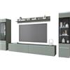 PIASKI Vera II Set di mobili da salotto con illuminazione a LED opzionale, disponibile in diversi colori (Verde Neve, con illuminazione a LED)