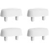 Inbagno Paracolpi WC Ad Incastro Ovali 45x21 Mm in Plastica - Kit 4 Pezzi, Paracolpi Universali WC con 2 Pioli, Paracolpo Sedile WC Superficie Piana