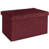 Intirilife Panca pieghevole 49x30x30 cm in rosso -Cubo di seduta con coperchio e vano portaoggetti in tessuto con incavi - Cubo di seduta poggiapiedi richiudibile cassetto portaoggetti sgabello sedile