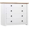 vidaXL Armadietto Bianco 80x40x73 cm in Legno di Pino Modello Panama
