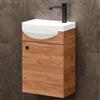 Planetmöbel Set di mobili da bagno lavabo con mobiletto 40 x 60 x 29 cm per bagno e WC ospiti, rovere oro