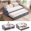 BLSYHDH Divano Letto Estraibile 90/180x200, Divano Convertibile a 2 Posti con Letto Estraibile e Sommier a Doghe, Letto Estraibile per Adulti, Letto Estensibile Multifunzionale in Tessuto Velour (Grigio-1, 90