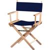 ZStyle Sedia da Regista Pieghevole in Legno, 90 cm di Altezza, 54 cm di Larghezza, 48 cm di Profondità, Nera (Fusto naturale - tela blu)