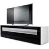 Vladon Mobiletto Valencia, Mobile TV con 1 vano a Giorno e 2 Ante a ribalta, Bianco Opaco/Nero Lucido/Nero Lucido (155 x 46 x 40 cm)