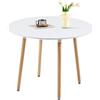 H.J WeDoo Tavolo da Pranzo Rotondo Bianco, Tavolo scandinavo rettangolare 4-6 Persone Bianco con 4 Gambe in Legno di faggio, Stile Nordico, 100 x 74.5 cm