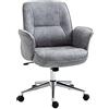 Vinsetto Sedia da Ufficio Ergonomica Altezza Regolabile e Dondolo, Rivestimento in Microfibra, 65x70x96-106cm, Grigio Chiaro
