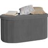 WOLTU Panca Contenitore, Cassapanca Contenitore Interno 76L, Poggiapiedi da Divano Pieghevole, Coperchio Rimovibile, per Soggiorno, Camera da Letto, 76x38x38cm, Grigio Scuro