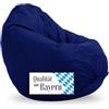 Bruni Classico L Blu Reale - Pouf Sacco XXL, Pouf Poltrona a forma di goccia per soggiorno e camere, Bean Bag interno ed esterno, fodera lavabile, puff per adulti, con imbottitura