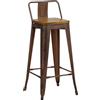 Totò Piccinni Sgabello Industry con SEDUTA in LEGNO e schienale in Metallo Design Industriale (Bronzo, 1 Sgabello)
