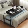 GLHKFBD Tavolino da Letto Colazione Tavolo Letto Regolabile e Portatile,Tavoli per computer mobili regolabili lunghi 45.28-82.68 con ruote scrivania portatile comoda per la lettura (nero)
