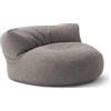 Lumaland Interior Line - Pouf, divano rotondo per interni, imbottitura da 320 l, 90 x 50 cm, effetto lino anche al tatto, colore: grigio chiaro