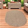 CARPETIA Tappeto resistente robusto per interni ed esterni moderno effetto iuta resistente alle intemperie per balcone terrazza sala da pranzo 140x200 cm ovale