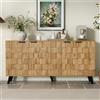 Kebnor Credenza moderna con 4 ante, 160,5 x 35,5 x 78 cm, design pratico per soggiorno, camera da letto e sala da pranzo