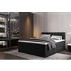 TRADA Letto Contenitore Matrimoniale con Contenitori e Materasso Pocket H3 - Elegante Letto PALERMO con Materasso e Topper - Nero - 180 x 200 cm