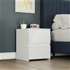 Vida Designs Glinton-Comodino con 2 cassetti, Bianco (FSC 100%), Legno ingegnerizzato, H 50 x W 43 x D 40 centimetres