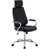 CLP Sedia Ergonomica da Ufficio Rako, Regolabile in Altezza, Girevole, Rivestimento in Stoffa, Schienale con Poggiatesta, Braccioli Imbottiti Colore:nero