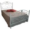 AESSEGI Letto Una piazza e mezza 120x190 Ferro Battuto Avorio sfumato oro Artigianale Made in Italy. Modello Cuore, Struttura Metallo, Spedizione inclusa.