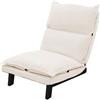 ML DESIGN modern living ML-Design Sedia da Pavimento Beige in Lino con Schienale Regolabile 90-180° Struttura in Acciaio Imbottito Poltrona Lounge Cuscino da Terra Divano Pigro per Meditazione Poltroncina Relax