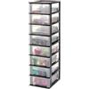 Iris Ohyama Cassettiera in Plastica, Portaoggetti, 8 Cassetti Medi, Nero, Apertura Facile, Formato A4, A5 e A6, Organizzatore, Per Ufficio, Scuola, Cartoleria, Senza BPA, Contenitore, OCH-2080