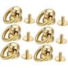LIFKOME 6 Pezzi Rivetti in Ottone per Borse Anello d Girevole a 360 Gradi, Accessori per Riparazione e Artigianato Fai da Te, Fissaggio Sicuro e Regolazione Completa