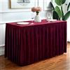 Mateju Conferenza Tovaglie Fitted 4FT/6FT/8FT Tovaglia per Tavoli da Bar Tavola Rettangolare per Feste con Gonna, Banchetti, Eventi di Matrimonio, Esposizione (60x160x75cm,Borgogna)