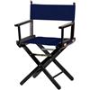 ZStyle Sedia da Regista Pieghevole in Legno, 90 cm di Altezza, 54 cm di Larghezza, 48 cm di Profondità, Nera (Fusto nero - tela blu)