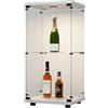 FOERPL Vetrine in vetro, vetrinetta espositiva a 2 piani, 40 x 36 x 86 cm Armadio Vetro con LED e Serratura per soggiorno ufficio, collezione, statuette