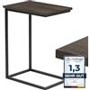 LAMO Manufaktur - Tavolino per computer portatile, comodino mobile, 50 x 35 x 67 cm, telaio nero, piano 100% legno massello, colore: nero