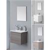 Bagno Italia Arredo bagno sospeso 50 cm mobile moderno bianco rovere chiaro o scuro lavandino in ceramica I