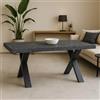 Yellowshop - Tavolo da pranzo Oliver allungabile moderno in legno Effetto MARMO NERO con gambe a X antracite - design elegante per sala soggiorno (160/240x90 cm)