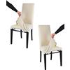 t m c s Tommychairs - Set 2 sedie con cuffia sfoderabile modello Jazz per cucina bar e sala da pranzo, struttura in faggio color wenge, seduta e schienale imbottiti e rivestiti con cuffia in tessuto avorio