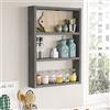 [en.casa] Mensola da Muro (AxLxP) 60 x 43 x 9 cm Scaffale Pensile a 3 Scomparti Portaoggetti per Cucina - Effetto Cemento