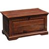 MASSIVMOEBEL24.DE - Baule in legno di acacia, 90 x 50 x 50 cm, laccato Nougat Oxford #323