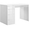 Totò Piccinni Scrivania in legno per ufficio con 4 cassetti (L) 110x(P) 60x(A) 75,5 cm (Bianco Lucido)