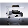Slato Morfeo ⎪ Comodino Camera da letto, Comodino con cassetto, design moderno in cristallo acrilico Made in Italy, cm. 41 × 35 × h 43 cm