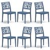 REDÒKASA Set 6 sedie in polipropilene TETI, MADE IN ITALY, impilabile, idrorepellente, resistenza raggi UV, design moderno albero della vita per sala da pranzo, cucina, bar, ristoranti, esterno (Petrolio, 6)
