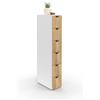 IDMarket - Colonna salvaspazio WILO a 6 cassetti su rotelle in look bianco e faggio
