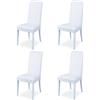 S.I.S.A. di G.&G. srl con socio unico Set 4 Sedie Sala Da Pranzo Imbottite, 4 Sedie Cucina, Sedia Modello Denver, Colore Bianco, Materiale Ecopelle, 100x47x46 cm, Arredamento Casa, Sedie Cucina Moderna