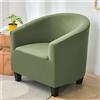 FANSU Copripoltrona Chesterfield Elasticizzato 1 Posto, Elegante Moda Tinta Unita Copridivano Club, Fodere Coprisedia da Cocktail Tub Chair per Bar Camera da Letto Reception (Verde)