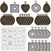 DUBENS 31 Pezzi Lunetta Ciondolo Trays Resina stampi in Silicone Resina Gioielli Forme con Custodia per Artigianato Fai da Te Gioielli Regalo